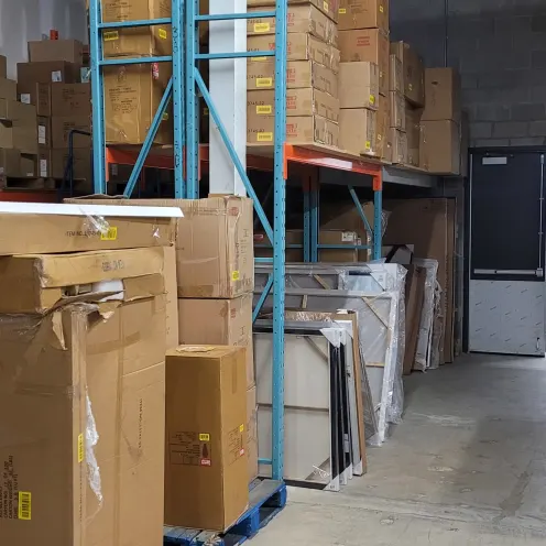 Warehouse with boxes and equipment 